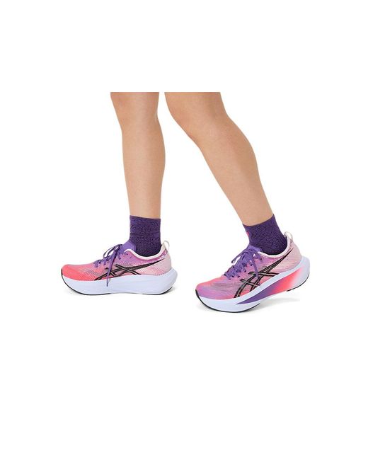 Asics Performance Run Quarter Sock in het Purple voor heren