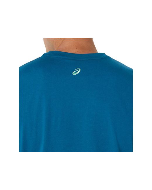 Asics Blue Chest Logo Tee for men
