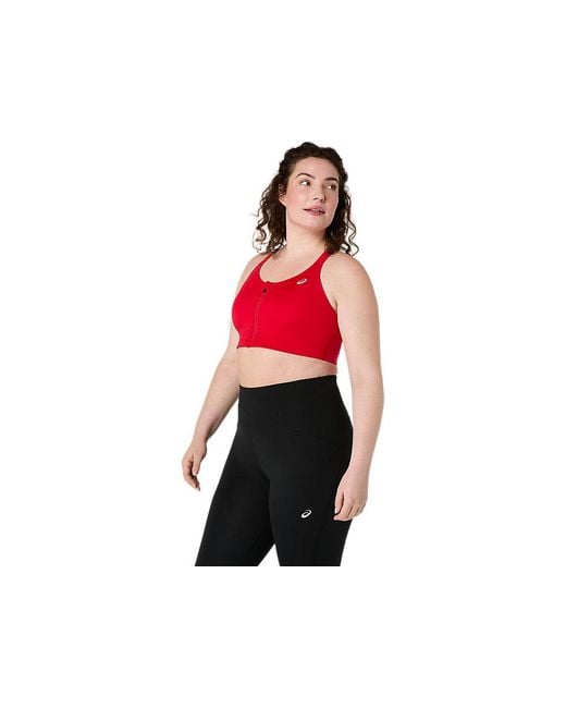 Asics Road Combination Zip Bra in het Red