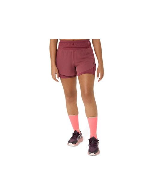 Asics Red Fujitrail Elite Short