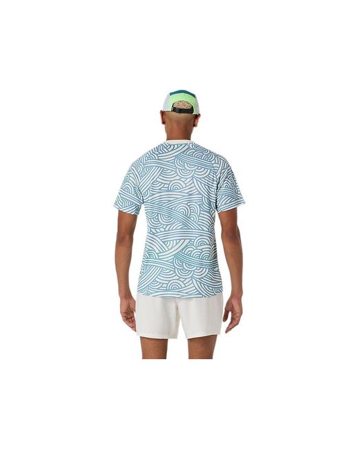 Asics Black Padel Court All Over Print Ss Top for men