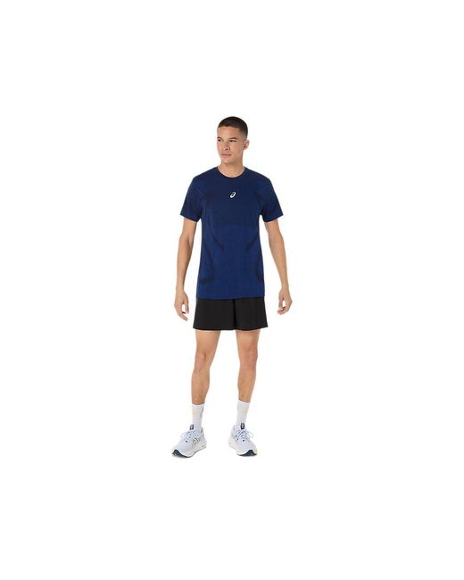 Asics Road Seamless Ss Top in het Blue voor heren