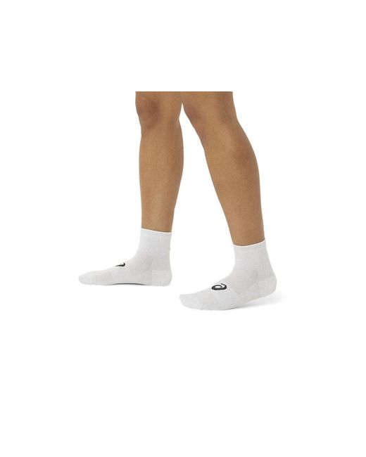 Asics White Quarter Running Socks for men