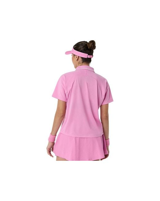 Asics Pink Game Polo Ss Top