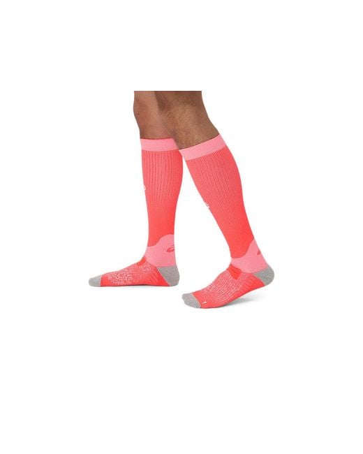 Performance Run Compression Sock Asics pour homme en coloris Red