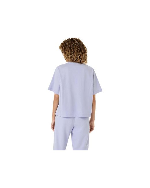 Asics Blue Spiral Embroidery Relaxed Tee