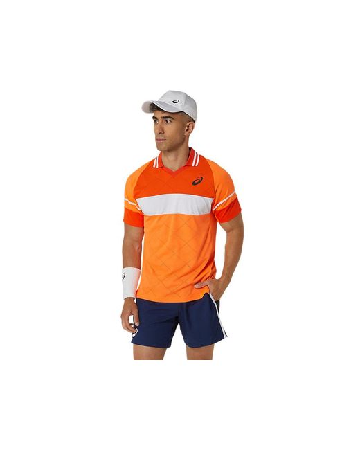 Asics Men Match Actibreeze Polo-shirt in het Orange voor heren