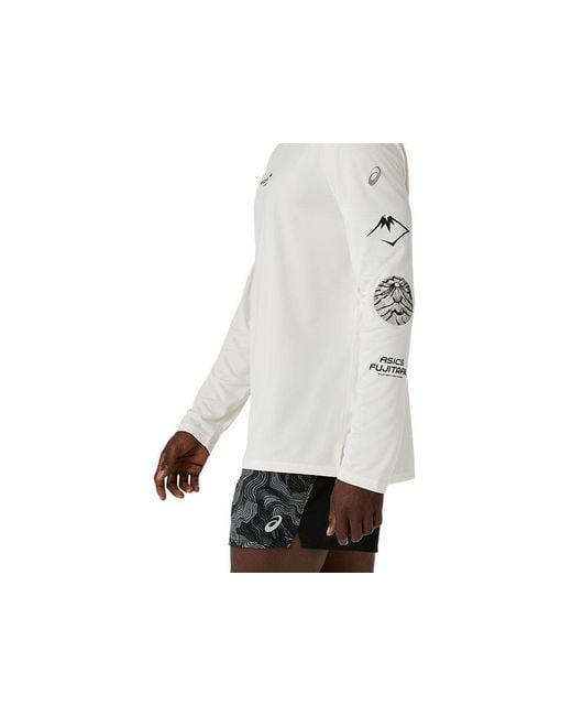 Asics White Fujitrail Logo Ls Top for men