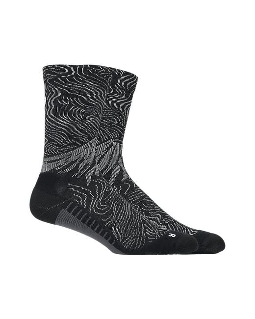 Asics Black Fujitrail Graphic Crew Sock for men