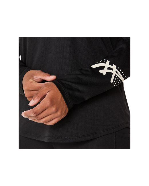 Asics Black Icon 1/2 Zip Ls Top