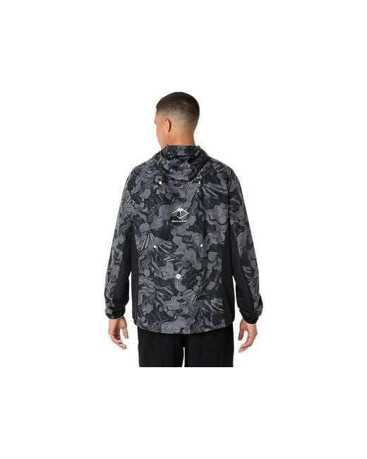 Asics Black Fujitrail Packable Jacket for men