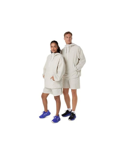 Asics White Heritage Double Weave Relaxed Anorak for men