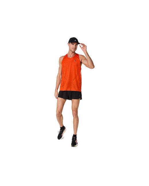 Asics Metarun Singlet in het Red voor heren