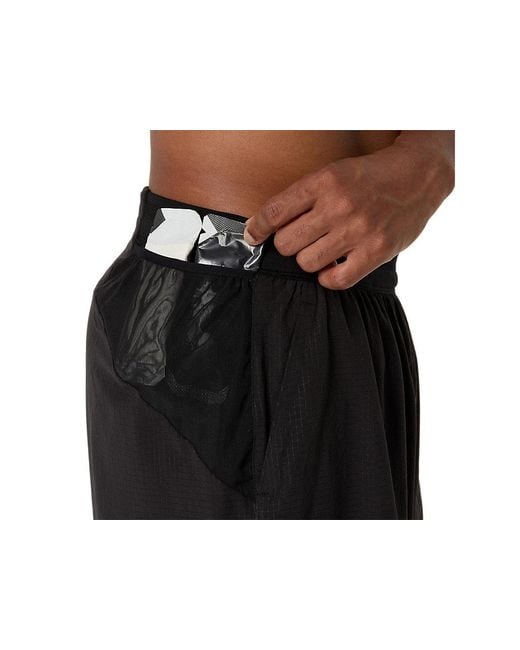 Asics Black Fujitrail Elite Short for men