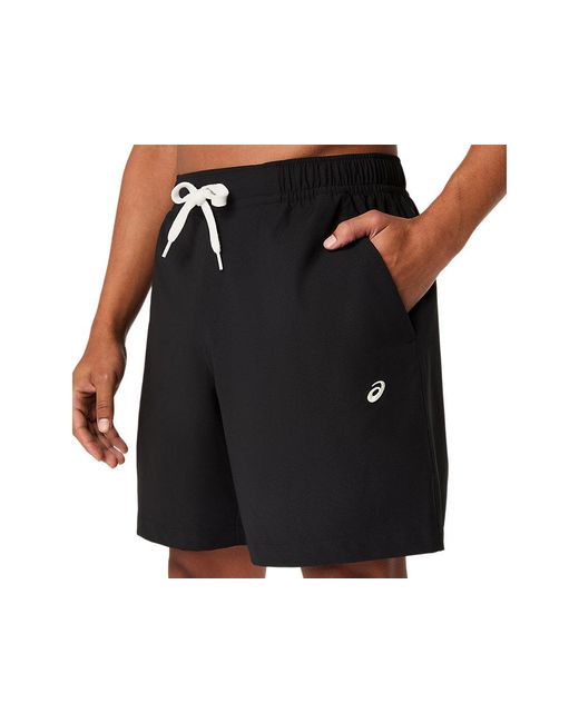 Asics Black Heritage Double Weave 7in Short for men