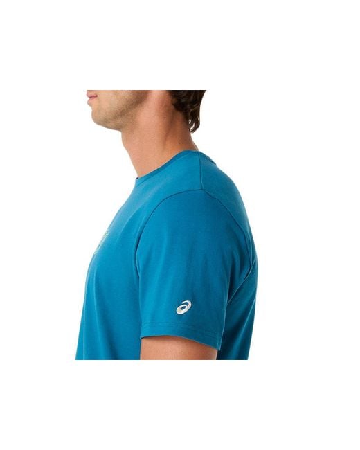 Asics Blue Logo Graphic Tee for men