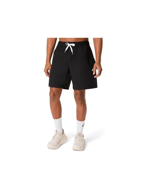 Asics Black Heritage Double Weave 7in Short for men