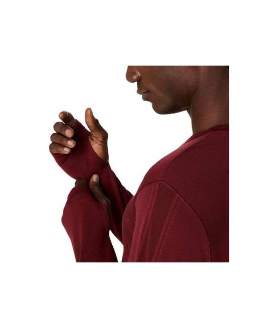 Asics Road Seamless Ls Top in het Red voor heren