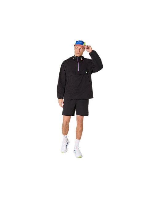 Asics TRACK CLUB RELAXED PULLOVER JACKET in Black für Herren