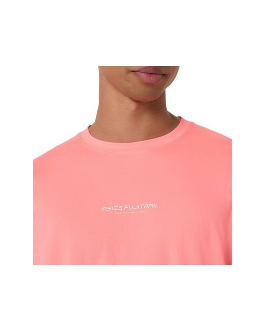 Asics Red Fujitrail Logo Ls Top for men