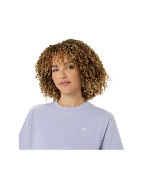 Asics Blue Spiral Embroidery Relaxed Tee