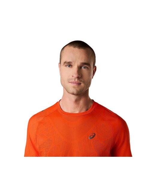 Asics Red Metarun Ss Top for men