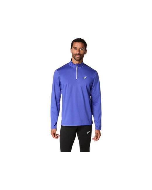 Core Ls 1/2 Zip Winter Top di Asics in Blue da Uomo