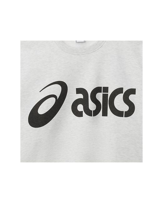 Asics Logo Sweatcrew in het White voor heren