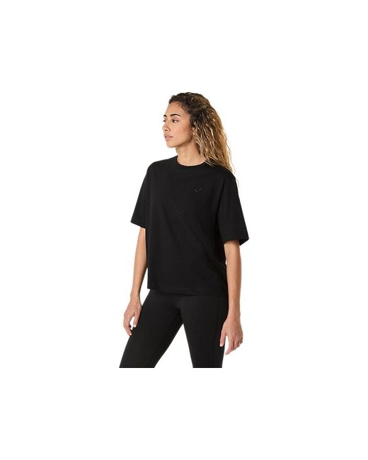 Asics Black Spiral Embroidery Relaxed Tee