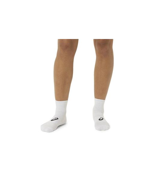 Asics White Quarter Running Socks for men