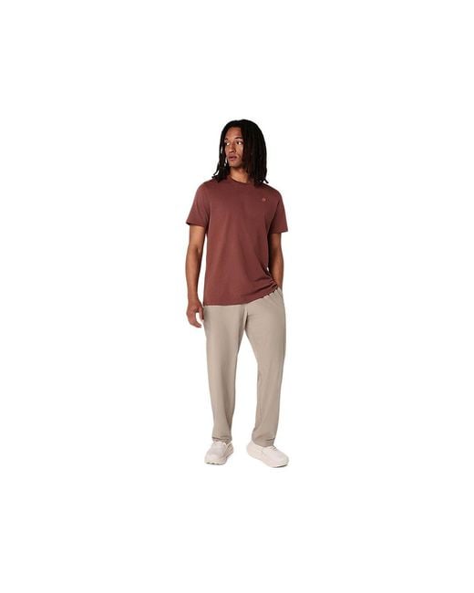 Asics Red Spiral Embroidery Tee for men