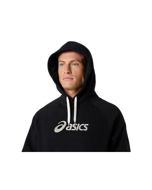 Asics Black Logo Fleece Hoodie for men
