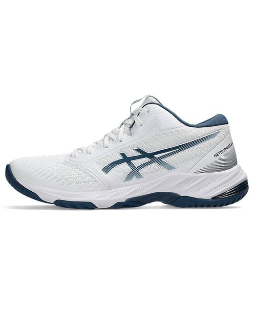 Asics White Netburner Ballistic Flytefoam 3 Volleyball Shoe for men