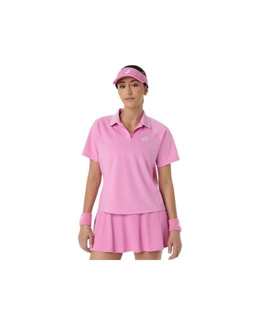 Asics Pink Game Polo Ss Top