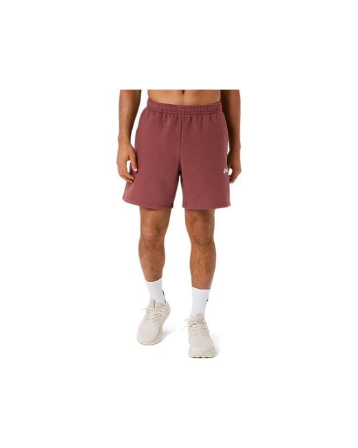Asics Red Logo Fleece 7in Short for men