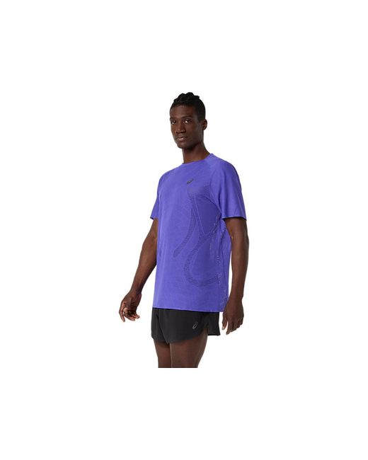 Asics Blue Metarun Ss Top for men