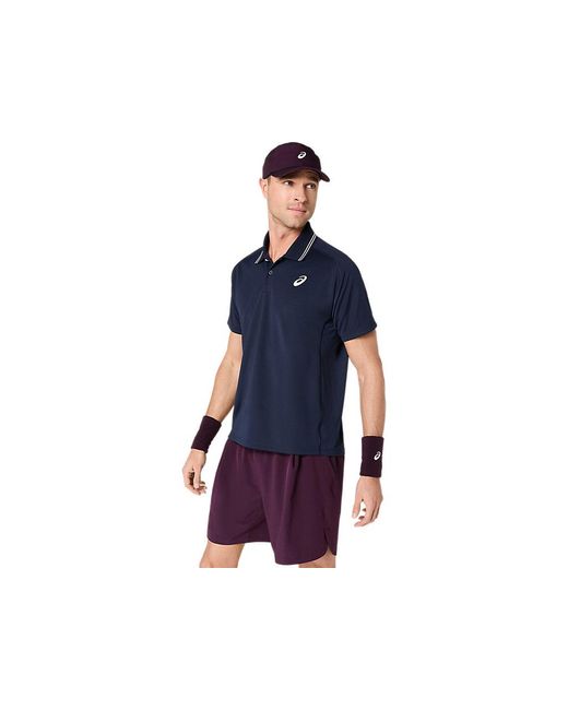 Asics Blue Game Polo Ss Top for men