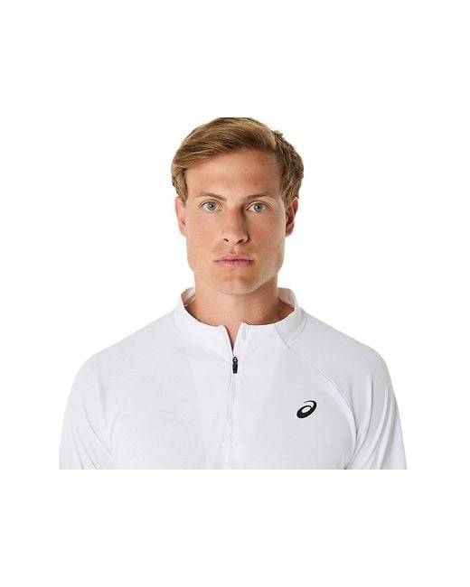 Asics MATCH LS 1/2 ZIP TOP in White für Herren