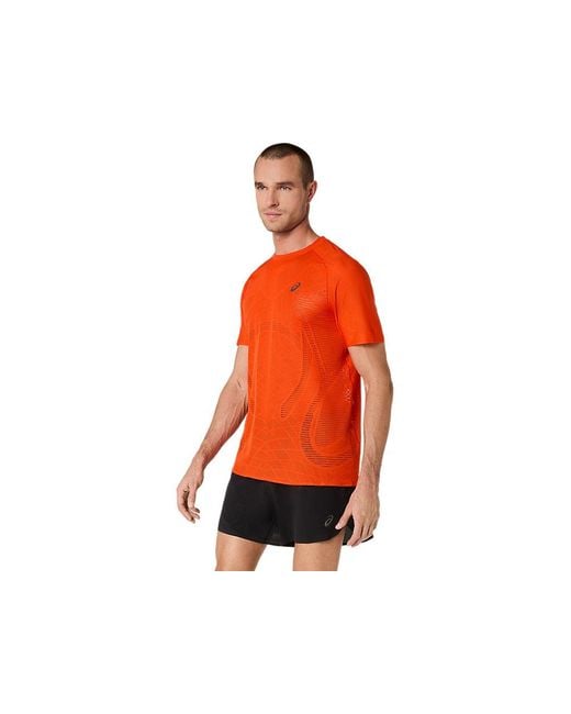 Asics Red Metarun Ss Top for men
