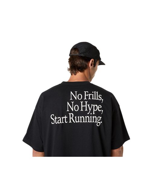 Asics Black Runner Message Graphic Relaxed Tee for men