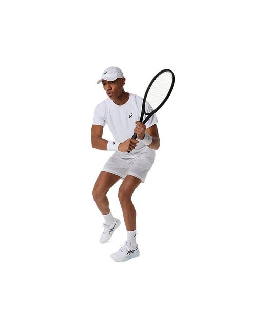 Asics White Match Ss Top for men
