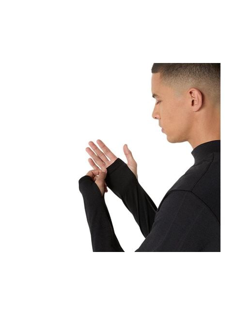 Asics Road Winter Seamless Ls Top in het Black voor heren