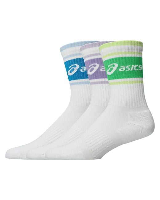 Asics Black Aeg 3 Pack Logo Crew Sock for men