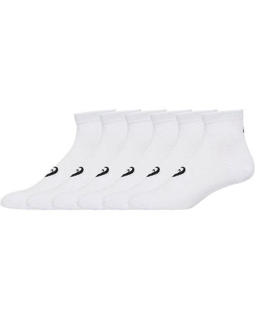 Asics White Quarter Running Socks for men