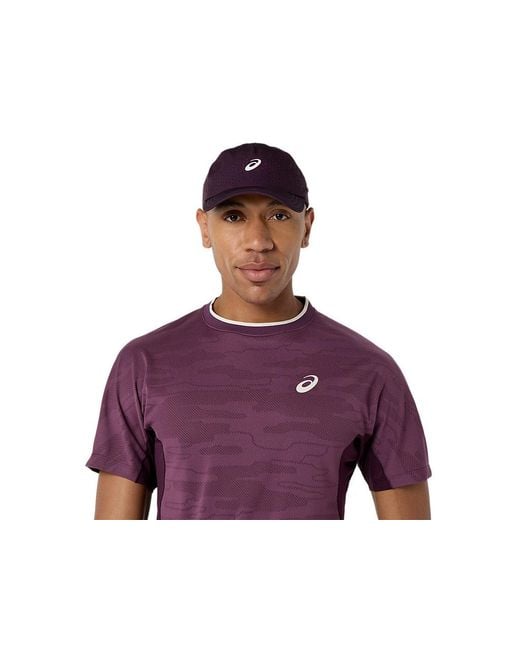Asics Purple Match Jacquard Ss Top for men