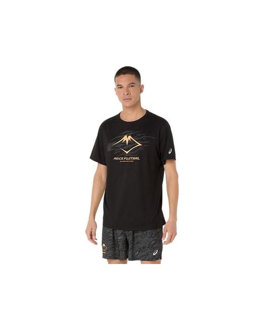 Asics Black Fujitrail Logo Ss Top for men