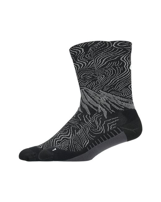 Asics Black Fujitrail Graphic Crew Sock for men