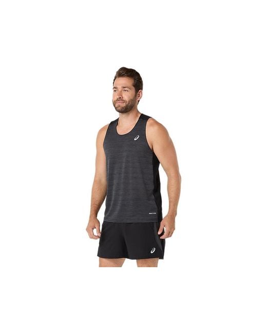 Asics Road Singlet in het Black voor heren