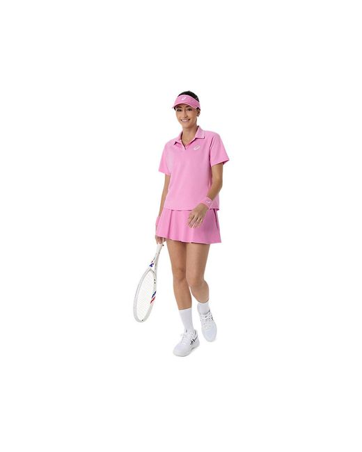 Asics Pink Game Polo Ss Top