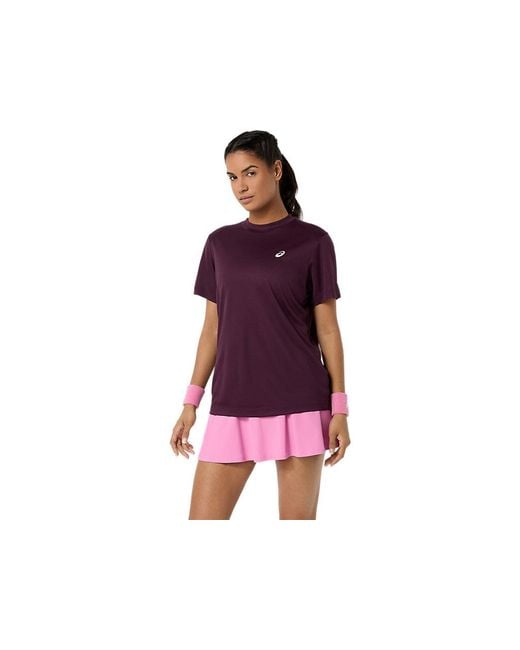 Asics Red Court Ss Top